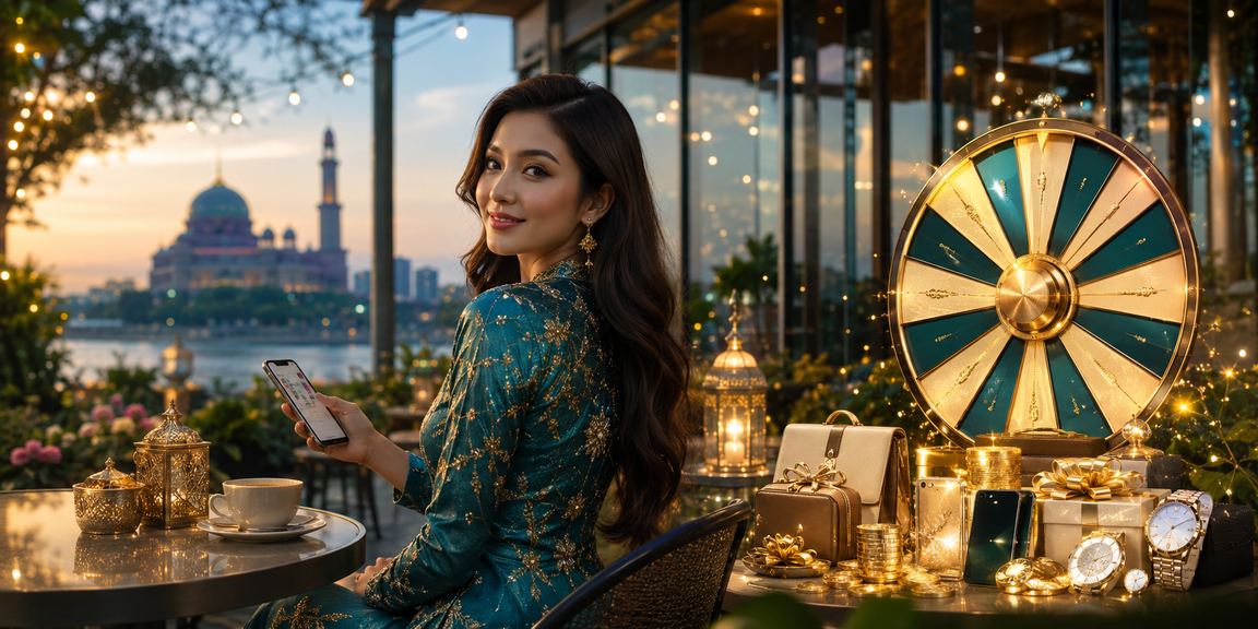 Paparan loteri dalam talian dengan suasana perayaan Malaysia di Putrajaya